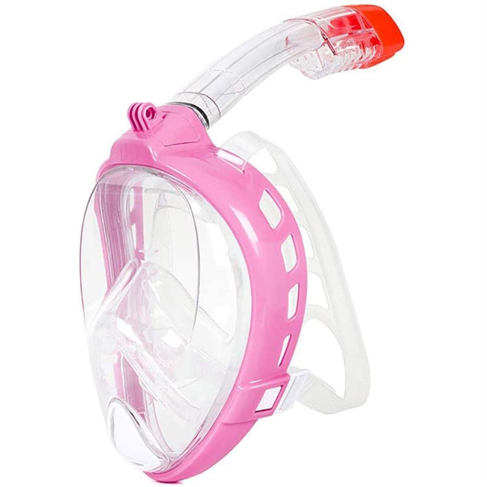 Máscara De Buceo, Máscara De Buceo, Equipo De Snorkel Seco para Buceo, Traje De Buceo, Gafas De Natación, Máscara De Snorkel Facial Completa, Rosa Mediano, Rosa Mediano