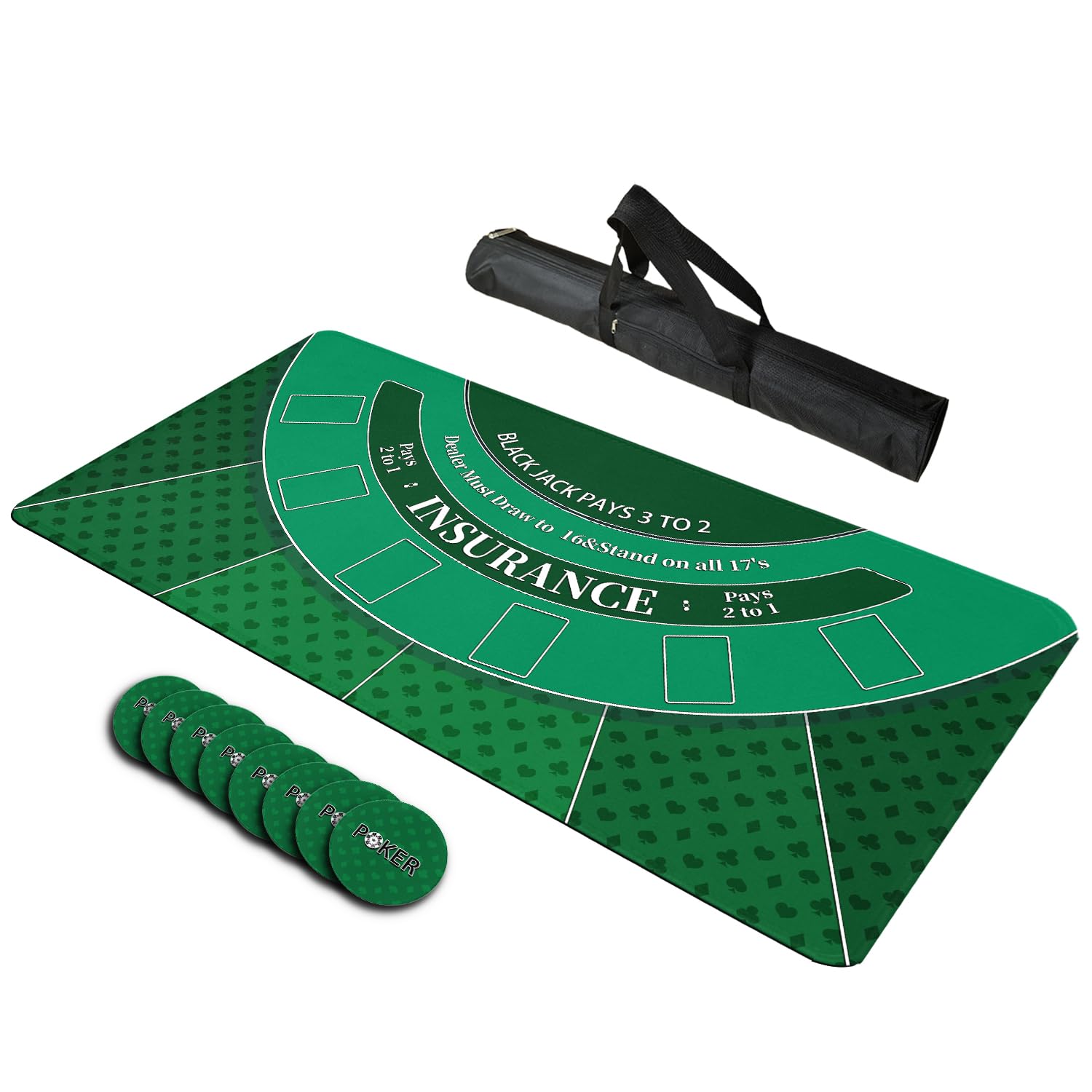 LENGAMPLAY Poker Mat, 8-10 Players Texas Holder Poker Table Top - 70