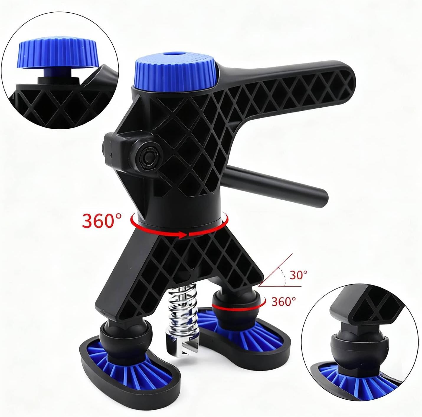 1 PCS Dent Repair Puller, Paintless PDR Dent Removal Tool with 360° Rotation, Anti-Slip Foot Pad, Diamond Hollow Structure, for Auto Body Hail Damage and Door Dings