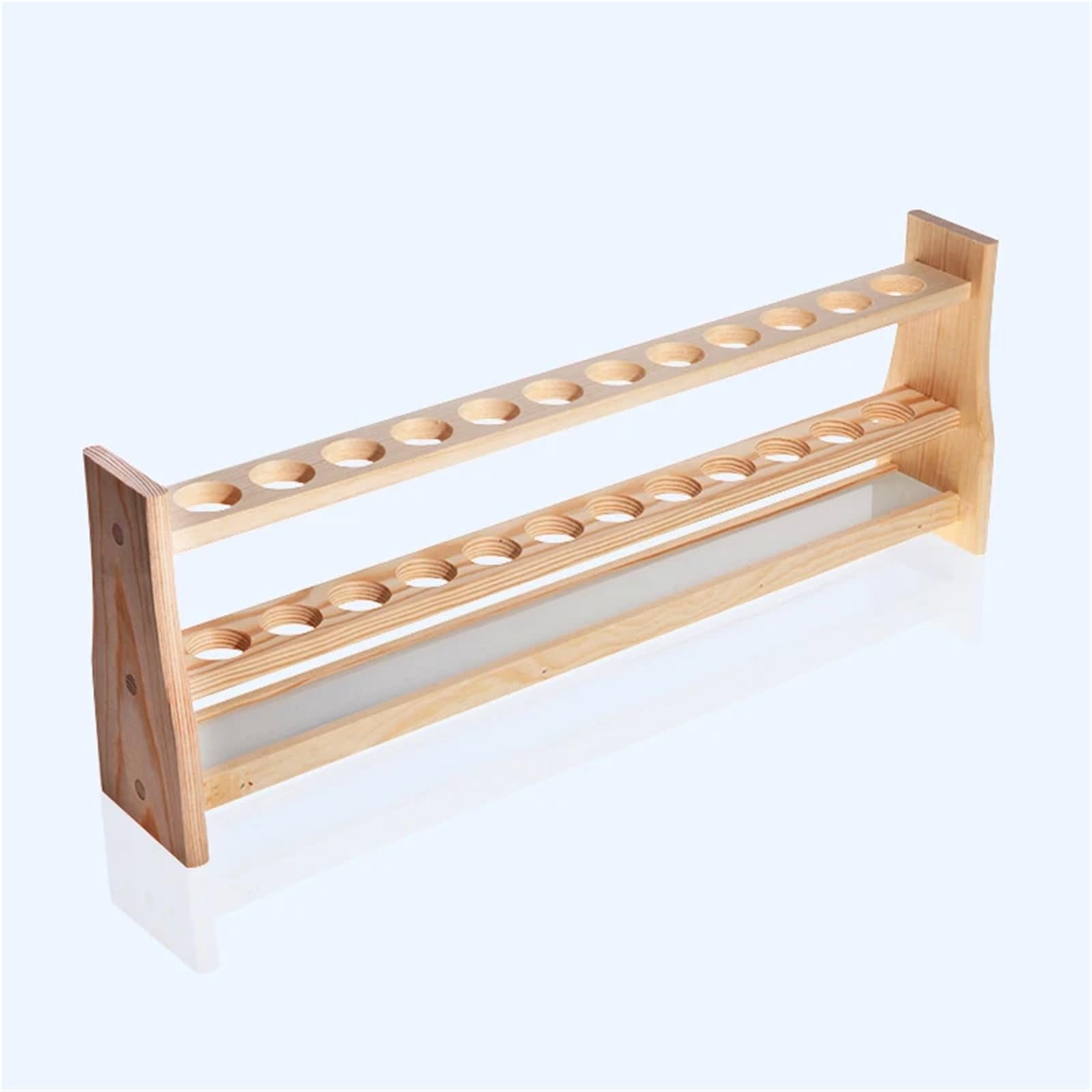 Gradilla para tubos de ensayo Soporte de madera for tubos ensayo, soporte for bureta, for laboratorio, estante, suministros escolares, 28mm x 12 agujeros
