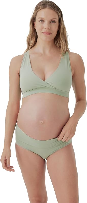 Pact Organic Cotton Maternity Foldover Hipster Underwear for Pregnancy Postpartum, 4 pack