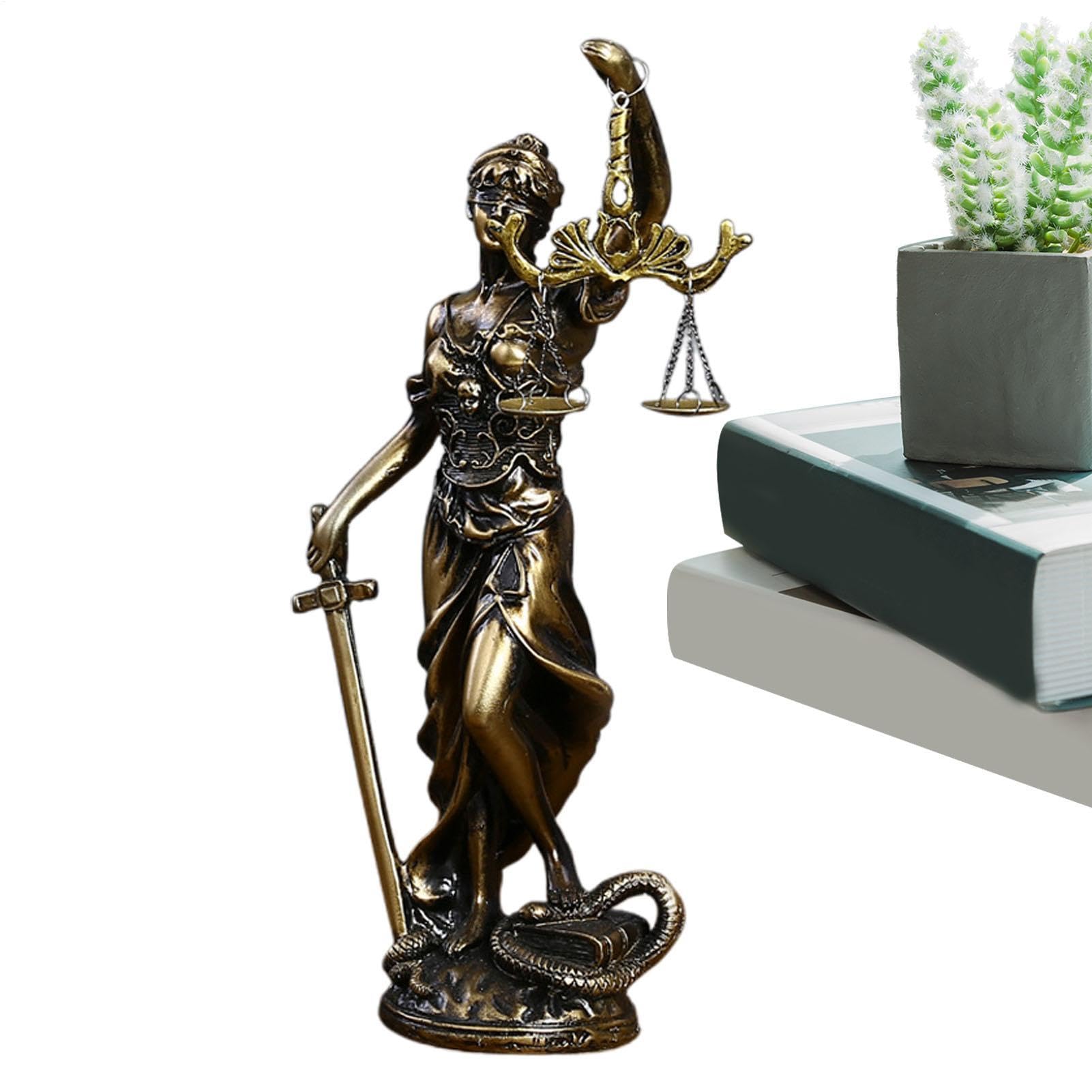 Statue de Thémis déesse de la justice, sculpture mythologique en résine aux finitions premium