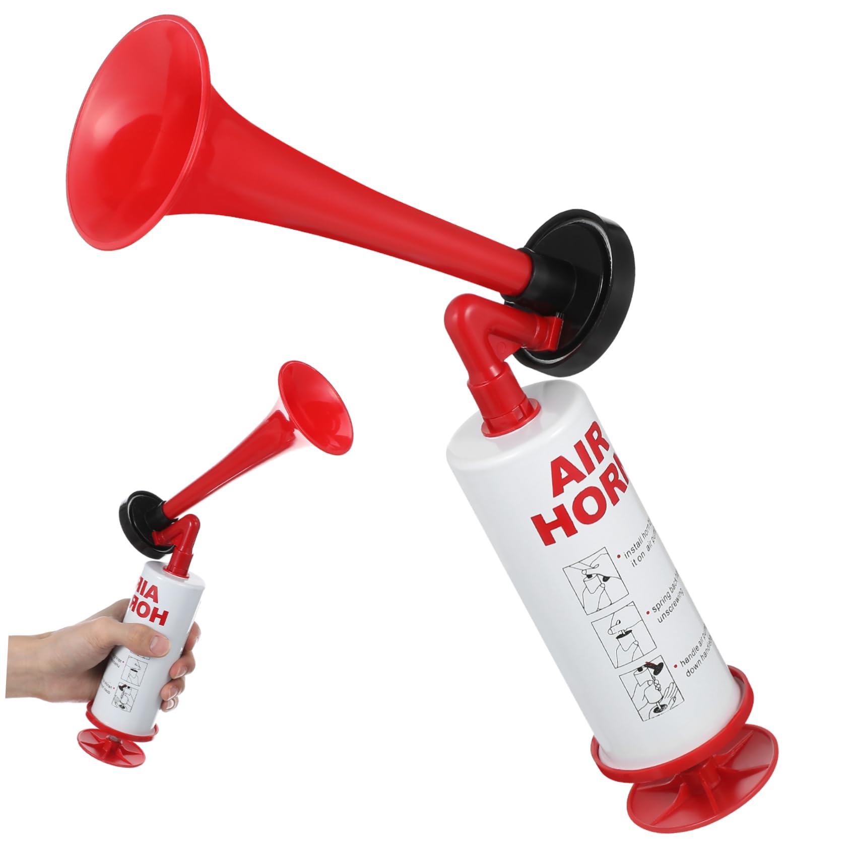 UPKOCH 4 Pz Clacson Manuale Pompa del Clacson Ad Compressa Corno di Laurea Tromba D' Corno della Festa di Calcio Corno di Applauso Oggetti di Scena Tifo Plastica