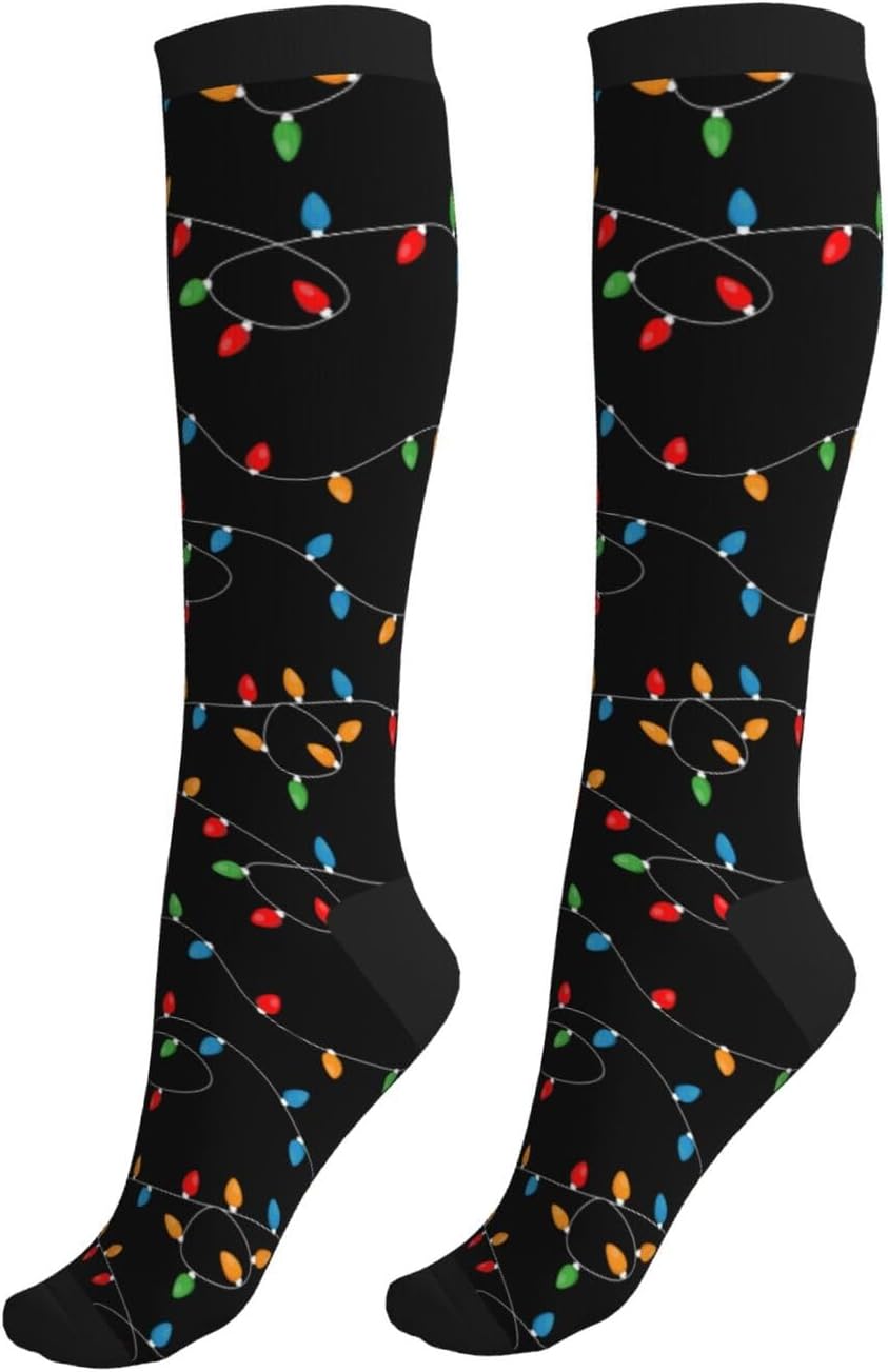 Compression Socks Knee High Circulation Support Socks For Women Men Athletic Running Hiking Cycling