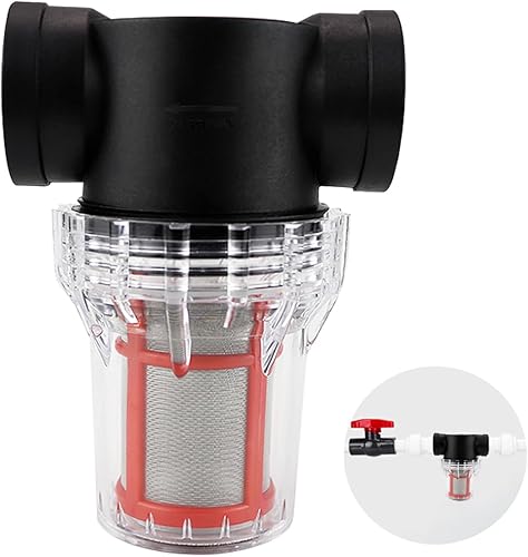 Garden Pond - Filtro de malla de 1 pulgada para bomba de agua, filtro en línea, filtro de tubería de alto flujo para RV, jardinería al aire libre,