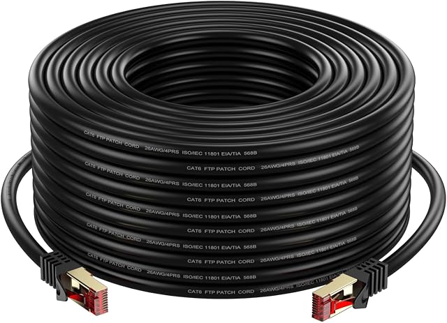 Cat6 Outdoor/Indoor Ethernet Cable 15ft.Waterproof, Direct Burial, In-Ground, UV Jacket, POE, Network, Internet, Cat 6, Cat6 Cable - 15ft