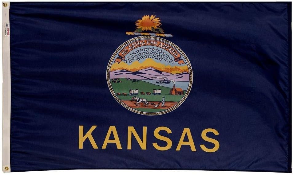 Valley Forge Flag Made in America 3' x 5' Nylon Kansas State Flag