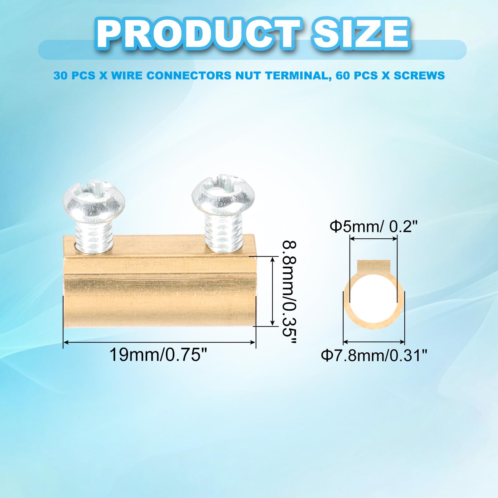 PATIKIL 19x7.8x8.8mm Wire Connectors Nut Terminal - Image 2