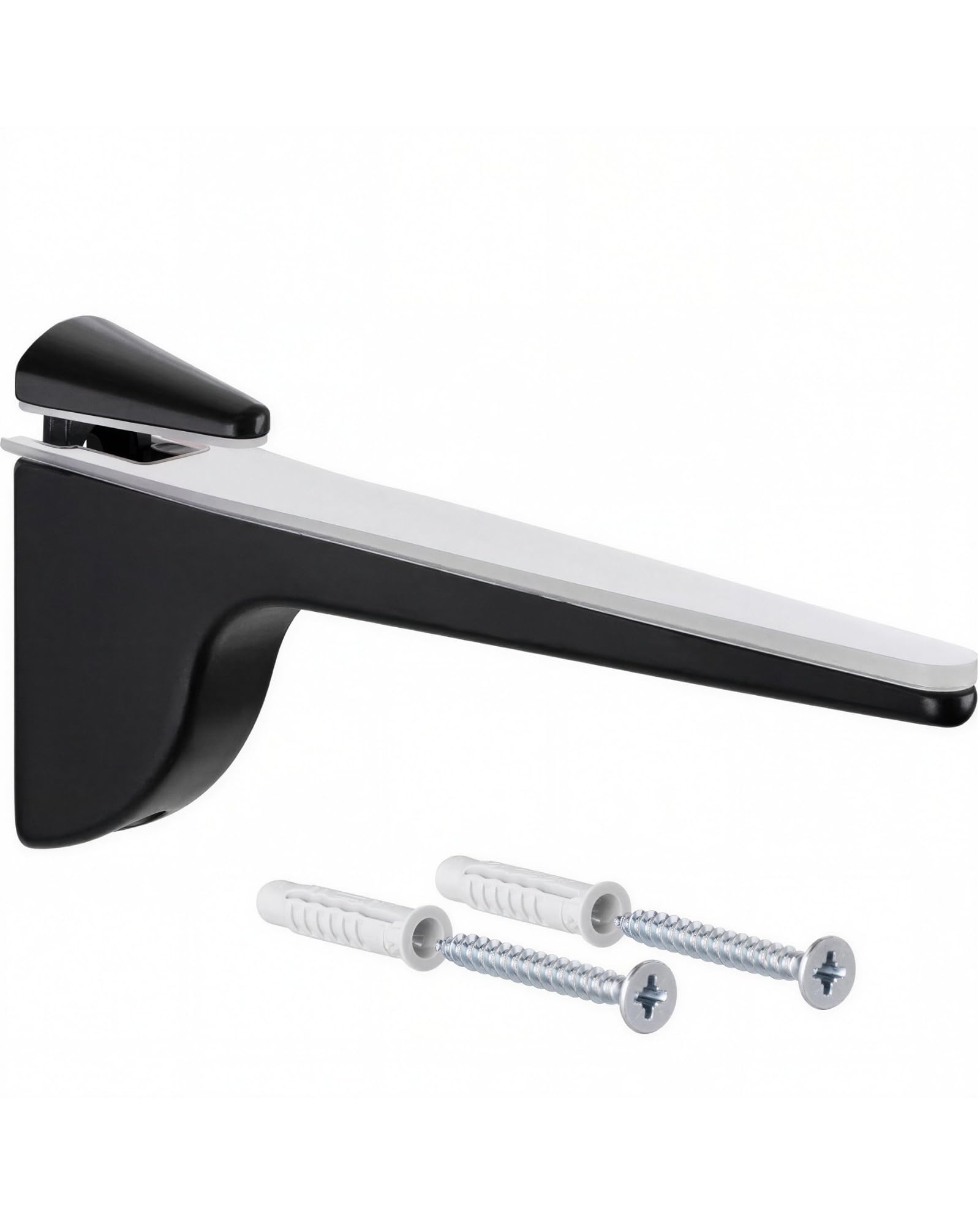 Gedotec Design Shelf Bracket - Matt Black | 1 pc - Heavy-Duty Shelf Bracket | Pinocchio | Metal Wall Shelf | Heavy-Duty Shelf Support up to 50 kg | Shelf Support