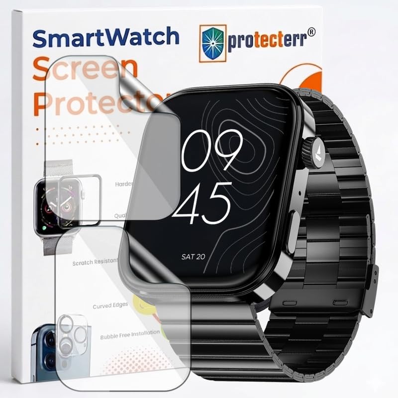 Image of 2-Pack Screen Protector for Boat Chrome Endeavour 1.96 inch Smartwatch - Flexible TPU Screen Guard, HD Clear, Anti Scratch, Bubble Free, Full Coverage Film - Not Tempered Glass