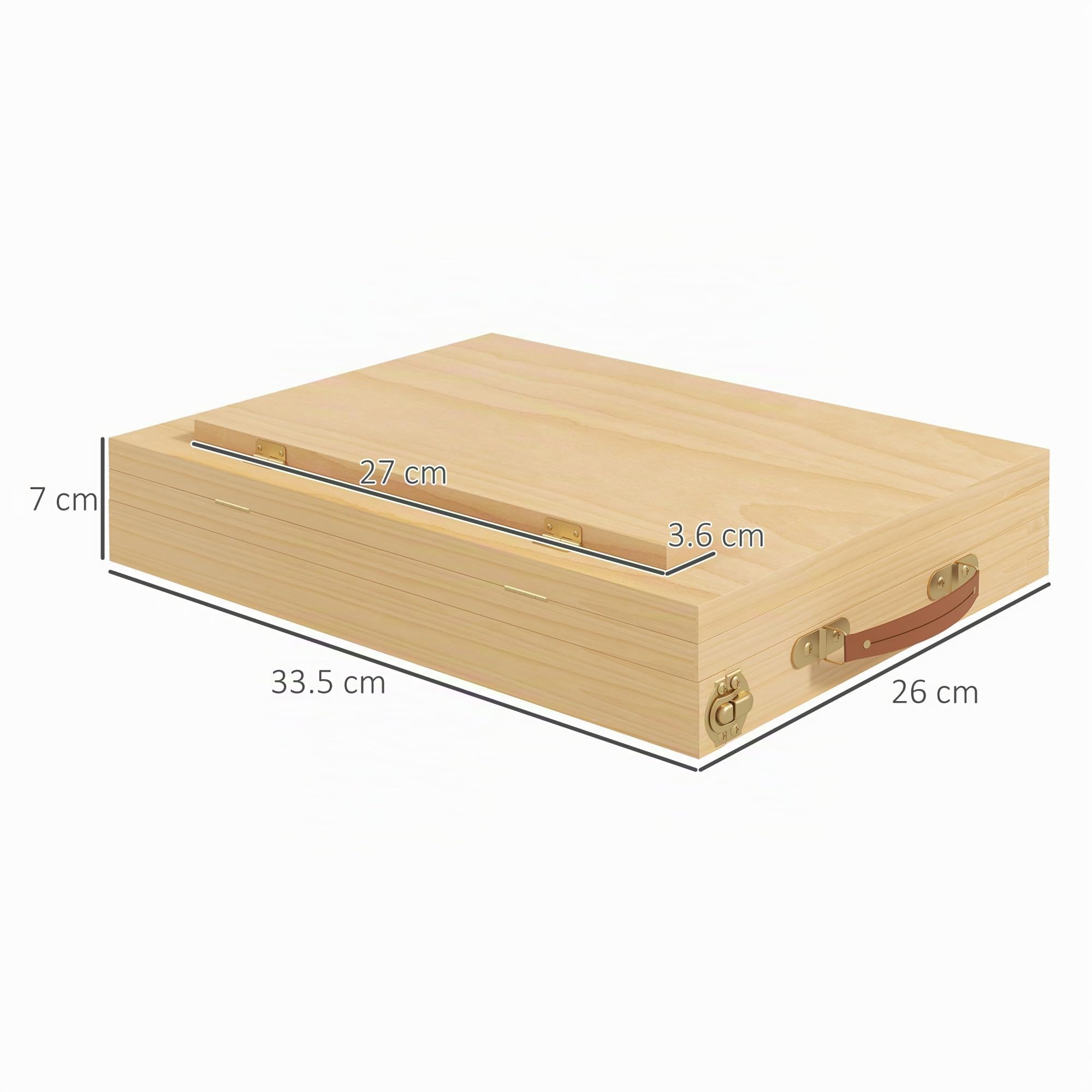 Vinsetto Caballete de Mesa Ajustable Caja de Caballete de Madera de Haya con Cajón de Almacenamiento Tablero de Dibujo y Bocetos Plegable para Adultos Principiantes Artistas 33,5x26x26 cm Natural