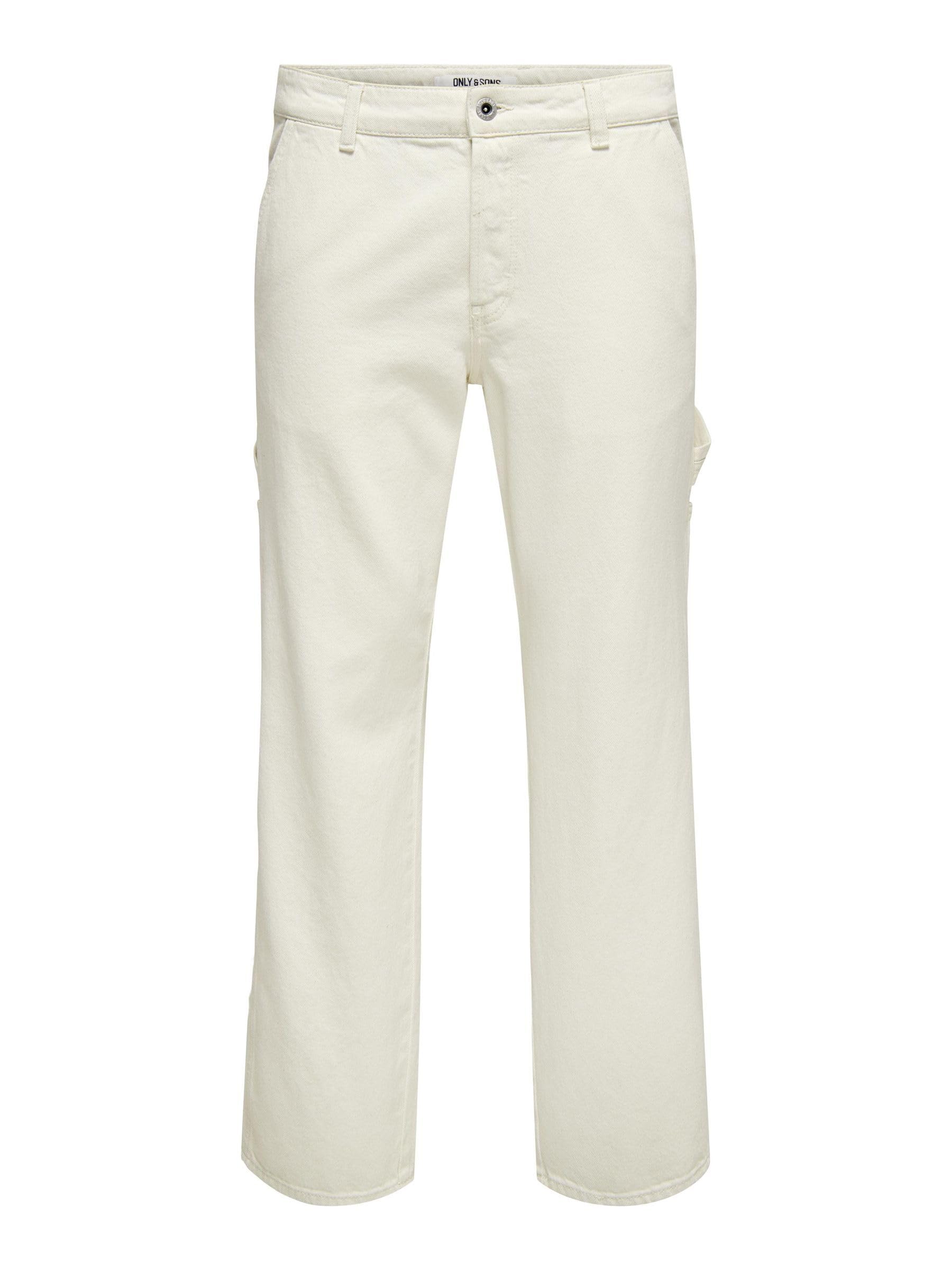 ONLY & SONS Men's Onsedge Straight Car Ecru1088pimdnm Noos Jeans, Ecru, 32 W/34 L