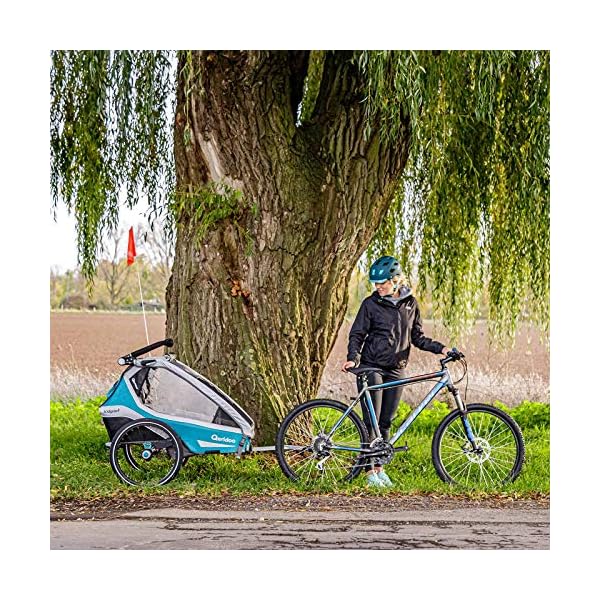 Qeridoo Kidgoo1 (2020/2021) Kinderfahrradanhänger, Fahrradanhänger 1 Kind - Petrol – Bild 7