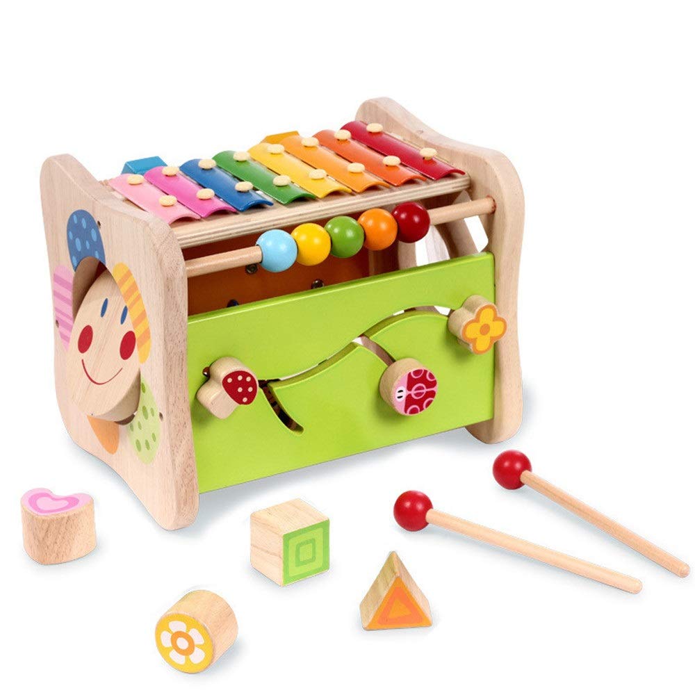 Abacus Toy Wooden Educational Activity Toys My First Activity Cube Wood Shape Sorter Counting Baby Toy Wooden Activity Sorter Toys for Kids Toddlers Gifts (Color : Multi-colored, Size : Free size)