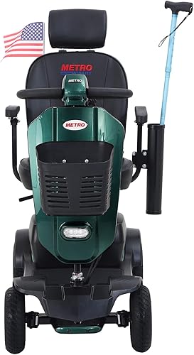 Miniatura 10 de Patinete de movilidad de 4 ruedas, funciona con pilas y cesta delantera, asiento plegable compacto (rojo, 28.5 pulgadas, protector contra viento y