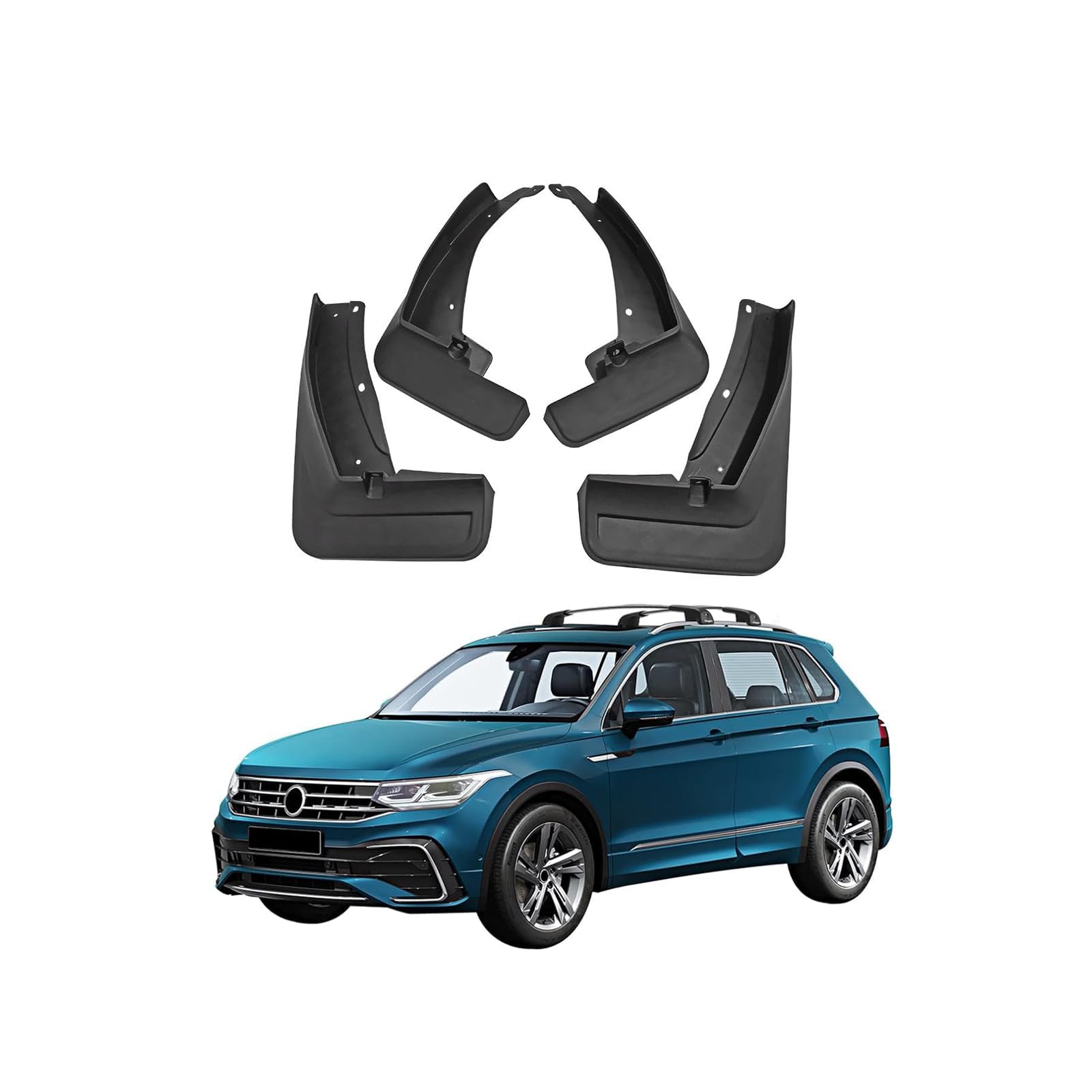 WBWBB 4 Pcs Car Mud Flaps For VW Tiguan R-Line 2017-2024, Splash Guards Fenders,Contoured Mud Flaps Splash Guard,2017~2022