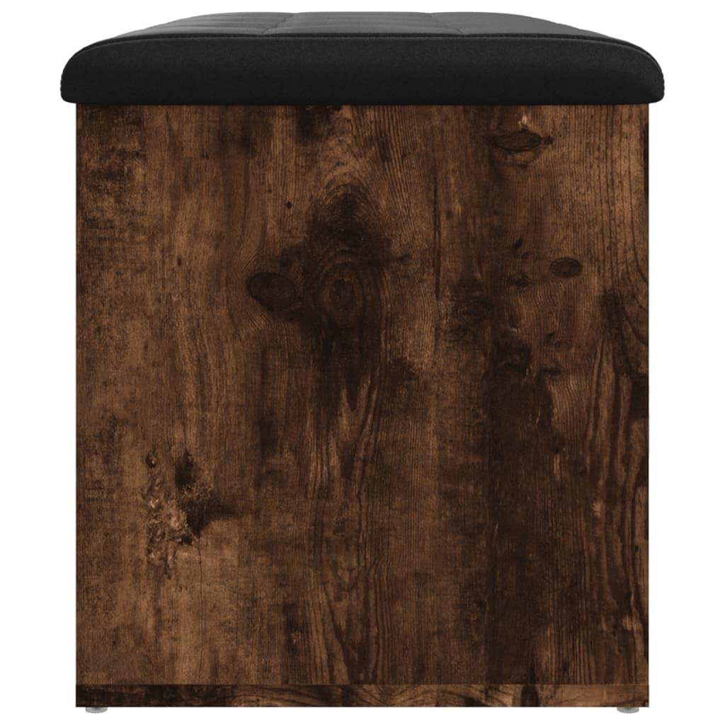 Willood Sitzbank mit Stauraum, Bank Gepolstert Sitzhocker Schuhbank, Truhenbank Polsterbank Aufbewahrungsbox für Wohnzimmer Flur, Räuchereiche 82x42x45 cm Holzwerkstoff