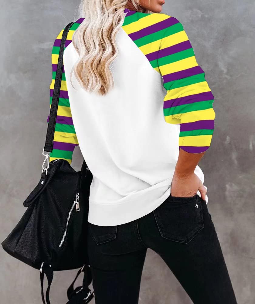 DUTUT Mardi Gras Sweatshirt for Women: Mardi Gras Shirt Sequin Sparkly Crewneck Sweater Carnival Party Pullover Top - Image 3