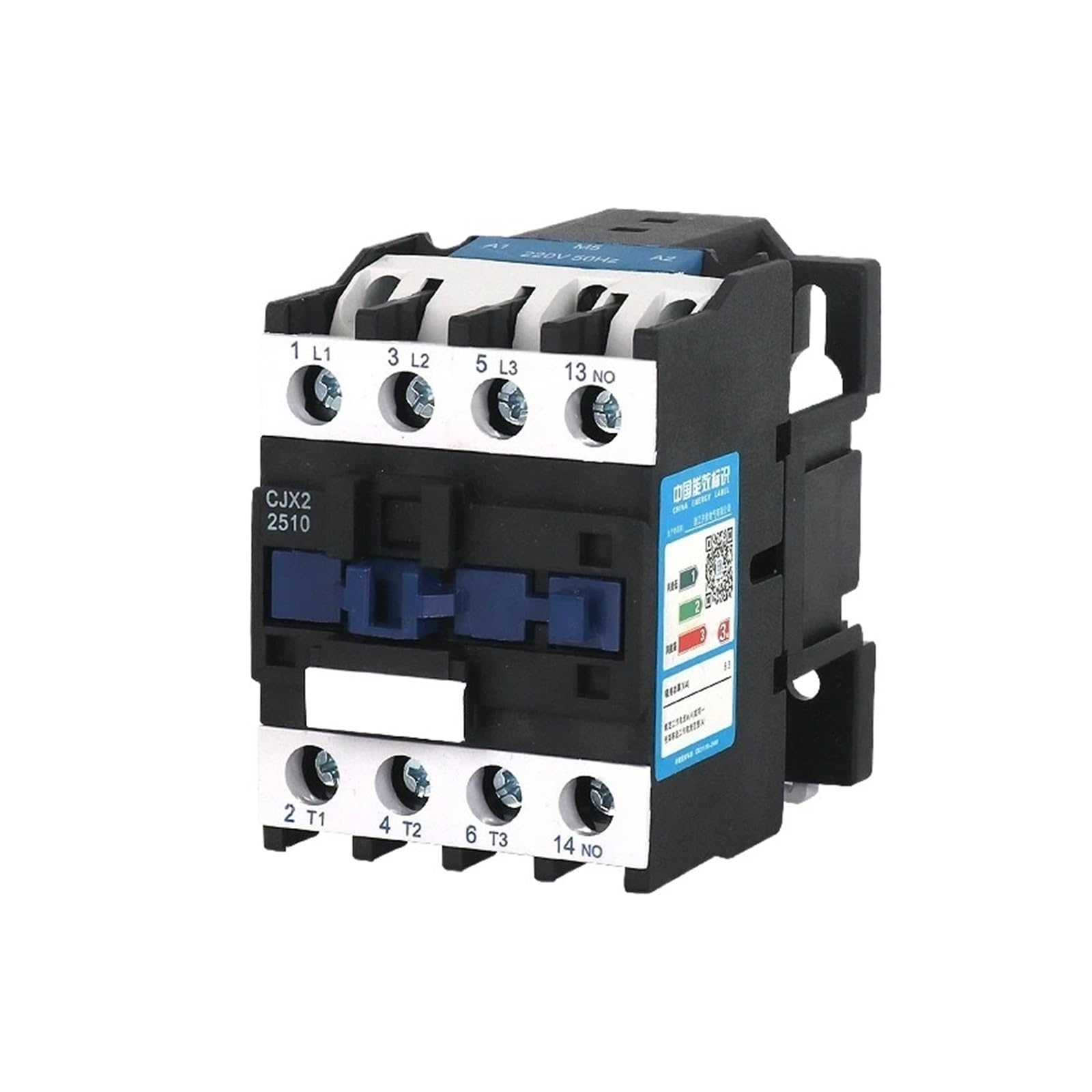 Contacteur monophasé CJX2-2501 220V commande bobine AC contact normalement fermé NC