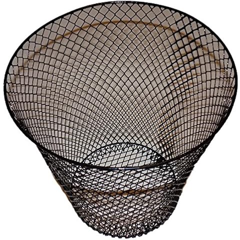 ESSENTIALS Black Wired Mesh Waste Basket 10.75 in Tall (2.72 Gallons = 10.89 Quarts = 10.3 Liters of Volume) Cover