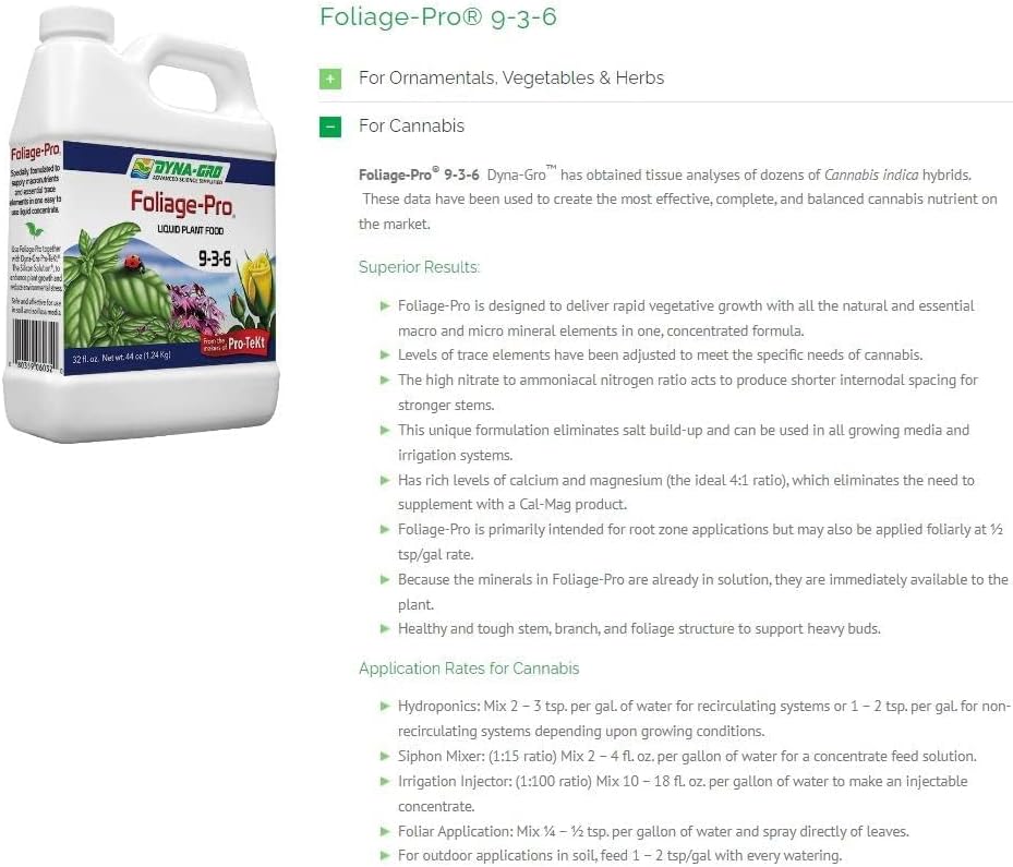 Dyna-Gro Foliage-Pro Nutrient, 1 Qt (DYFOL032) - Image 5
