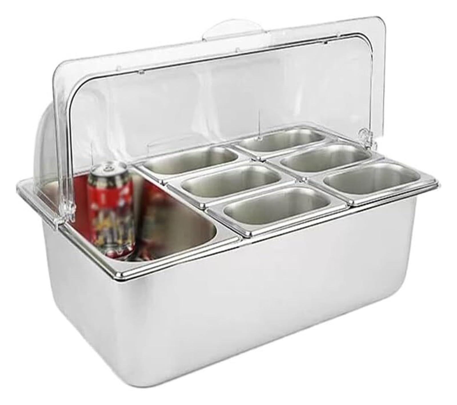 Estante para especias, dispensador de condimentos para encimera con tapa transparente para uso comercial en restaurantes y cocina