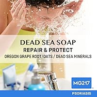 Vista 2 de MG217 Psoriasis Dead Sea Exfoliating Bar Soap, Repair & Protect with Dead Sea Salt, Oregon Grape Root Extract, Oatmeal for Psoriasis Skincare, 5oz