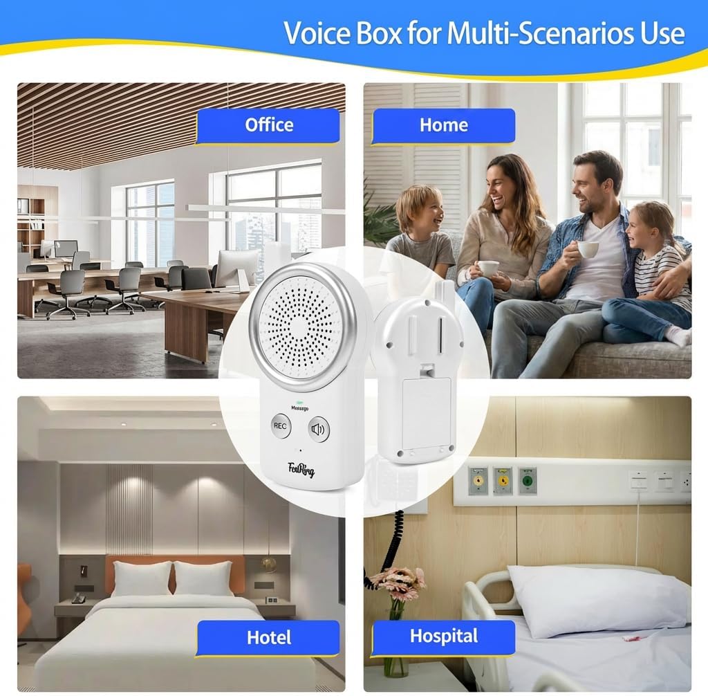 50 Seconds Voice Recorder with Playback, Kids Toy Voice Recorder, Simple Digital Recorder for Quick Note-Taking, Small 2-Button Dictaphone for Toddlers/Seniors - White
