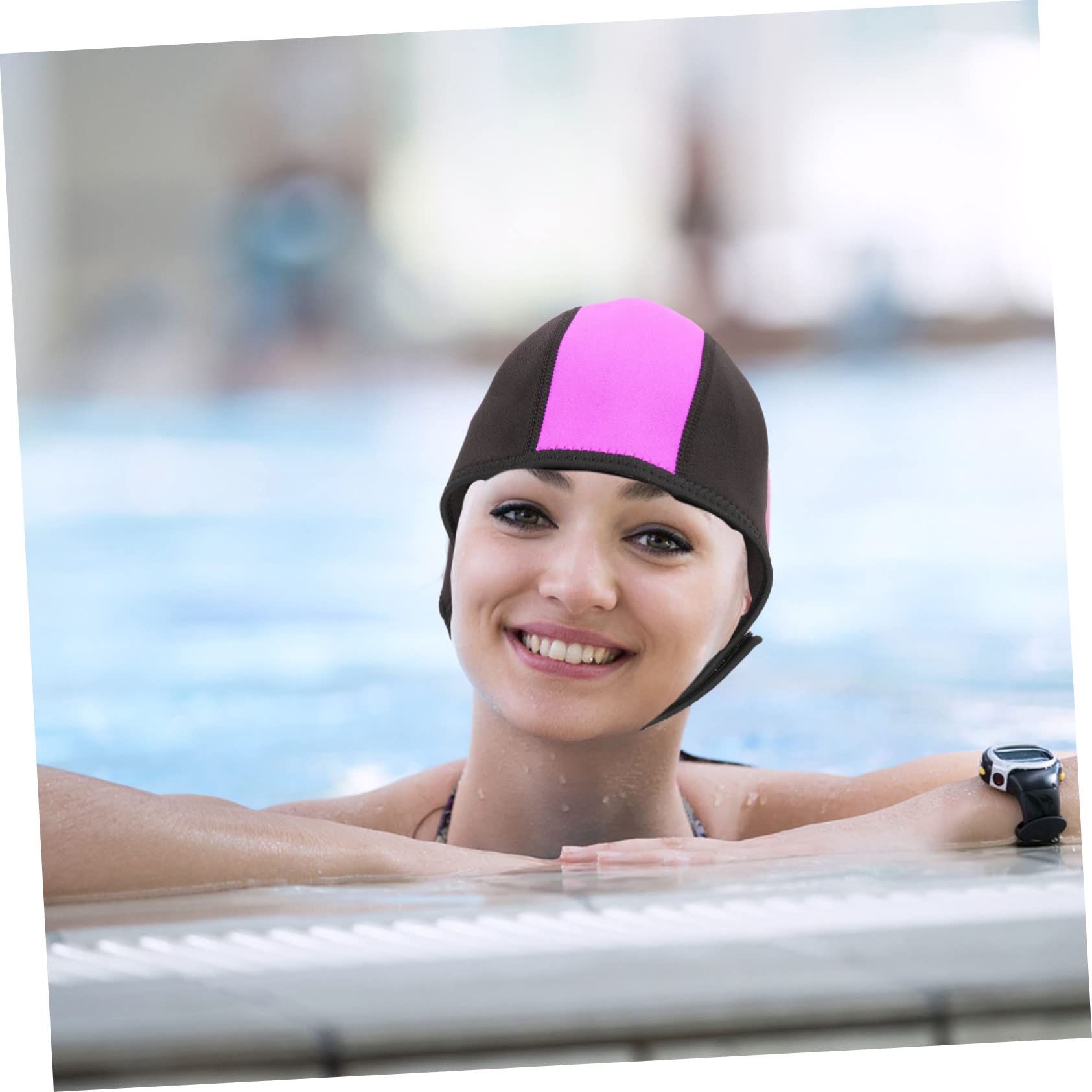 HANABASS 3piezas Gorro De Neopreno para Natación y Buceo Protección Térmica y Aislamiento Unisex Color Negro y Rosa Cómodo para Actividades Acuáticas