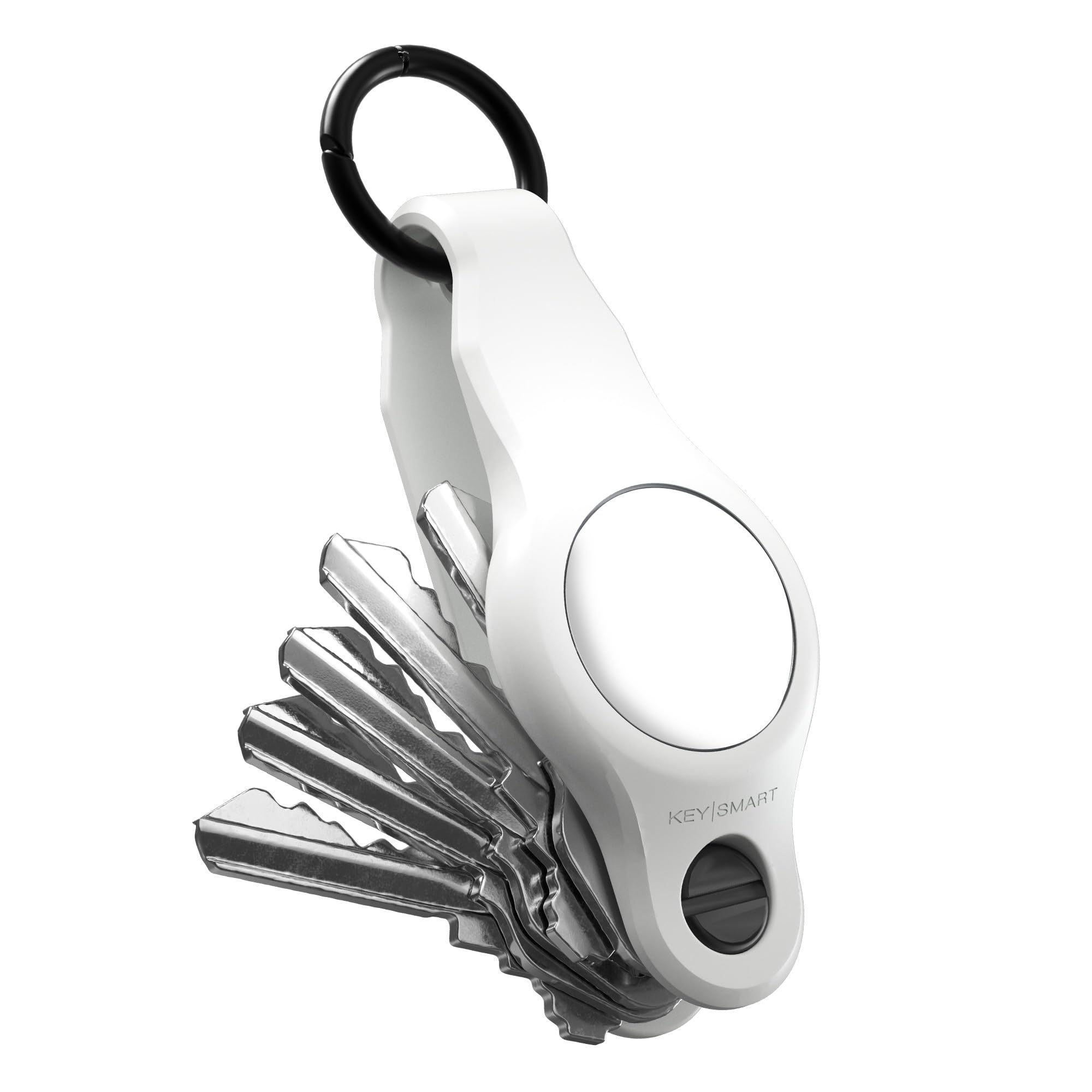 Keysmart Unisex White Air - Premium Keychain Key Holder Compatible With Apple Airtag, 5 Key Organizer Keychain, Air Tags Not Included