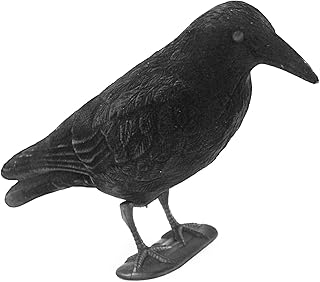 Volein 2-Pack Crow Decoy for Attracting Crows, Plastic Fake Crows Birds Decoy for Garden Yard Backyard Decoration