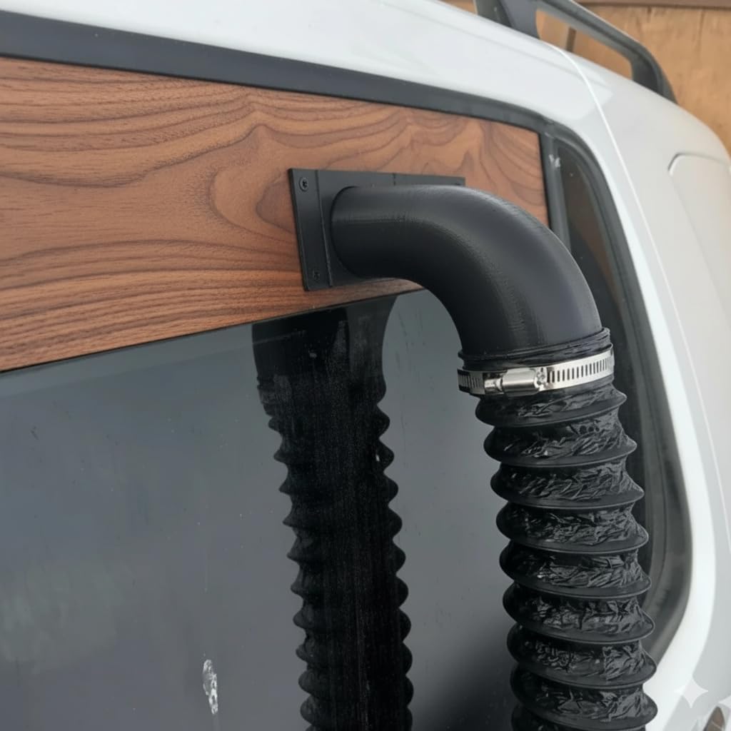Diesel Heater Hose Window Adapter, Compatible With 3 Inch Heater Hose for RV Van Boat Camper Window Pass Through