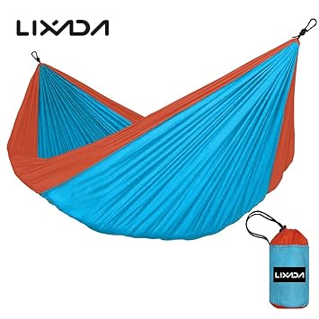 Homgee Portable Durable Compact Nylon Fabric Traveling Camping Hammock for Two Persons