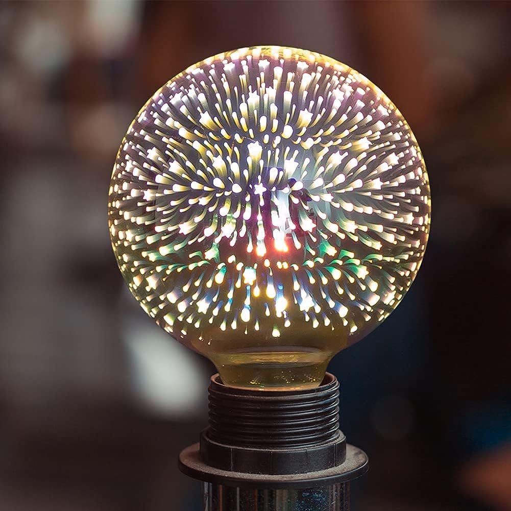花火電球 4w E26led電球エジソンクラシック3d花火バーカフェ用ledライト装飾ムードライト 85 265v G95 3パック 超歓迎された