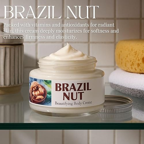 Miniatura 2 de Crema corporal de nuez de Brasil, mantequilla corporal ricamente hidratante para piel seca y envejecida, fórmula antienvejecimiento con mantequilla