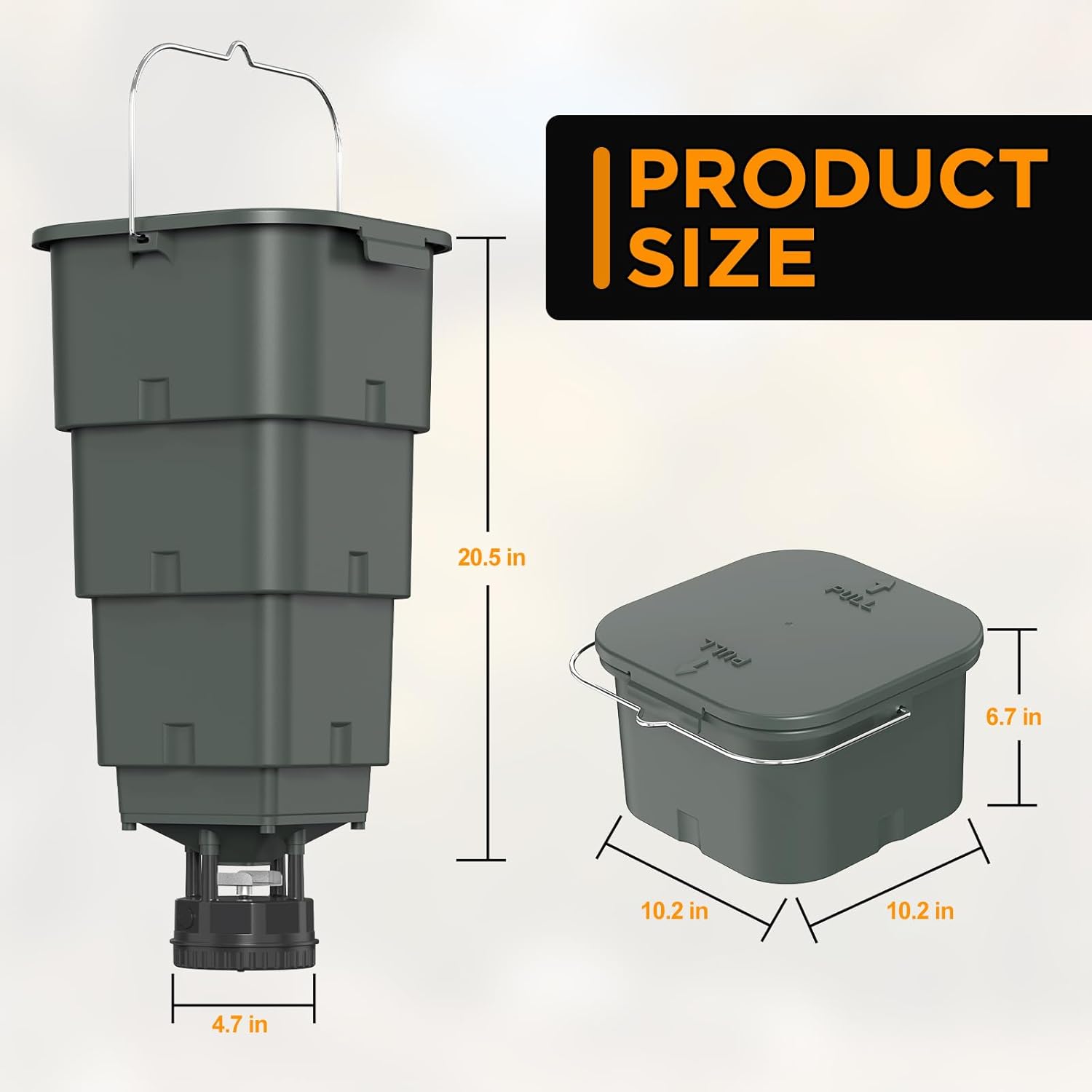 5 Gallon Hanging Deer Feeder, Automatic Game Feeder with Programmable Digital Timer (4 Feed Times), Easy Installation,Batteries Not Included