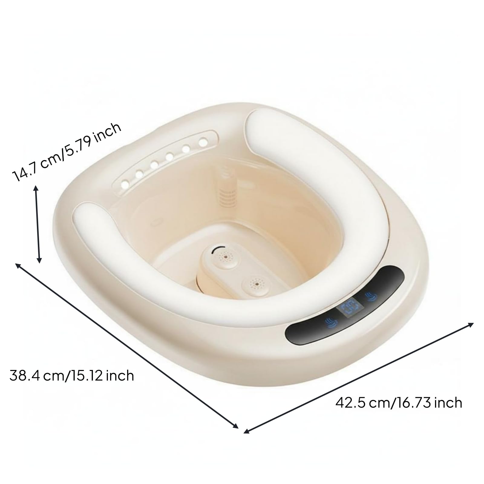 Donna Elettrico per Seduta con Spruzzo Automatico Bacinella per Igiene Intima Lavaggio Detersione Materiale PP PVC Controllo Facile Adatto a Casa, Cammello Caldo, PVC