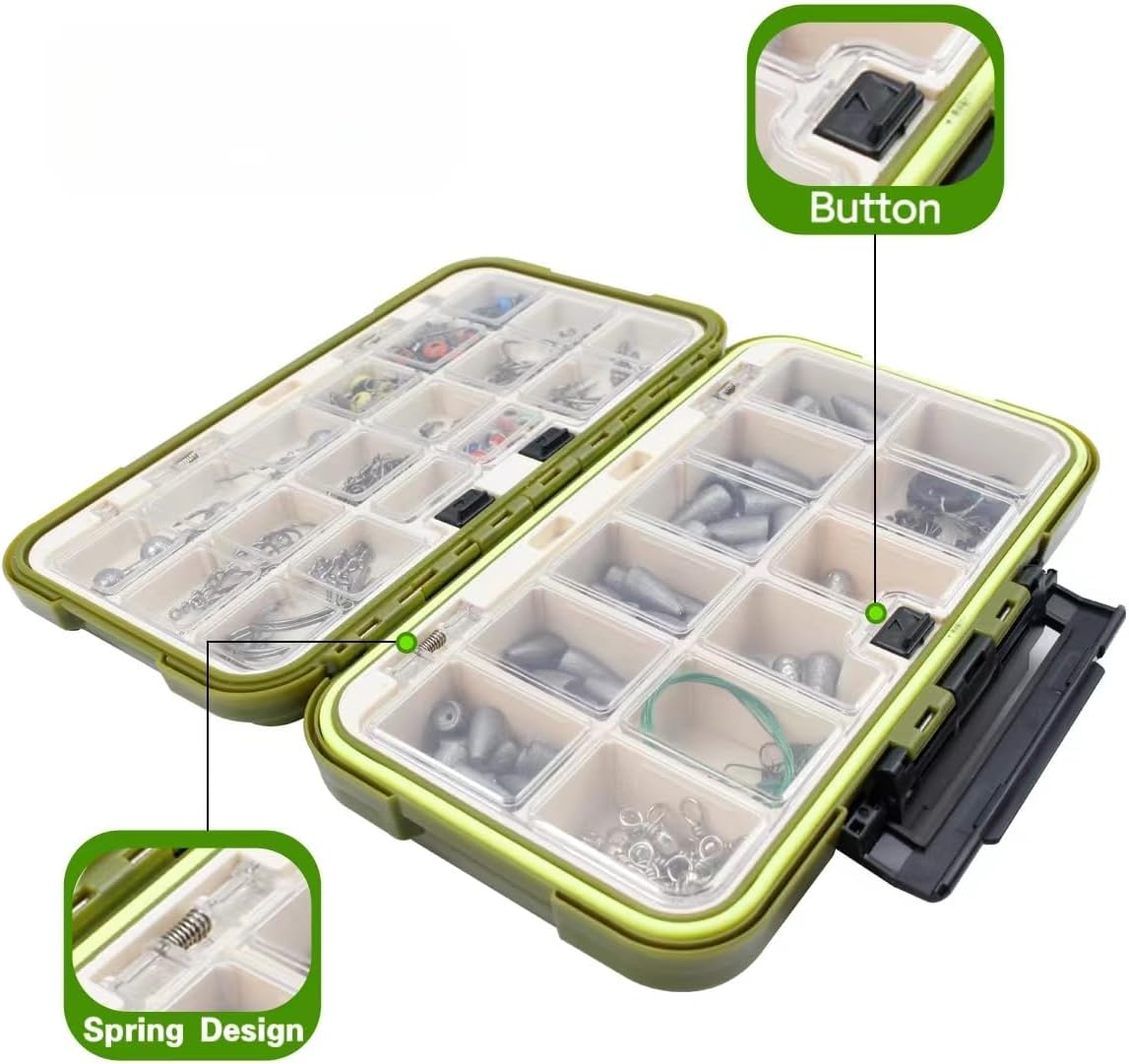 219pcs Fishing Accessories Kit Included Fishing Hooks,Fishing Sinkers Weights,Fishing Rubber Bobber,Jigs,Fishing Beads, Fishing Swivels Snaps, Fishing Gear Kit with Tackle Box- Fishing Gifts for Men