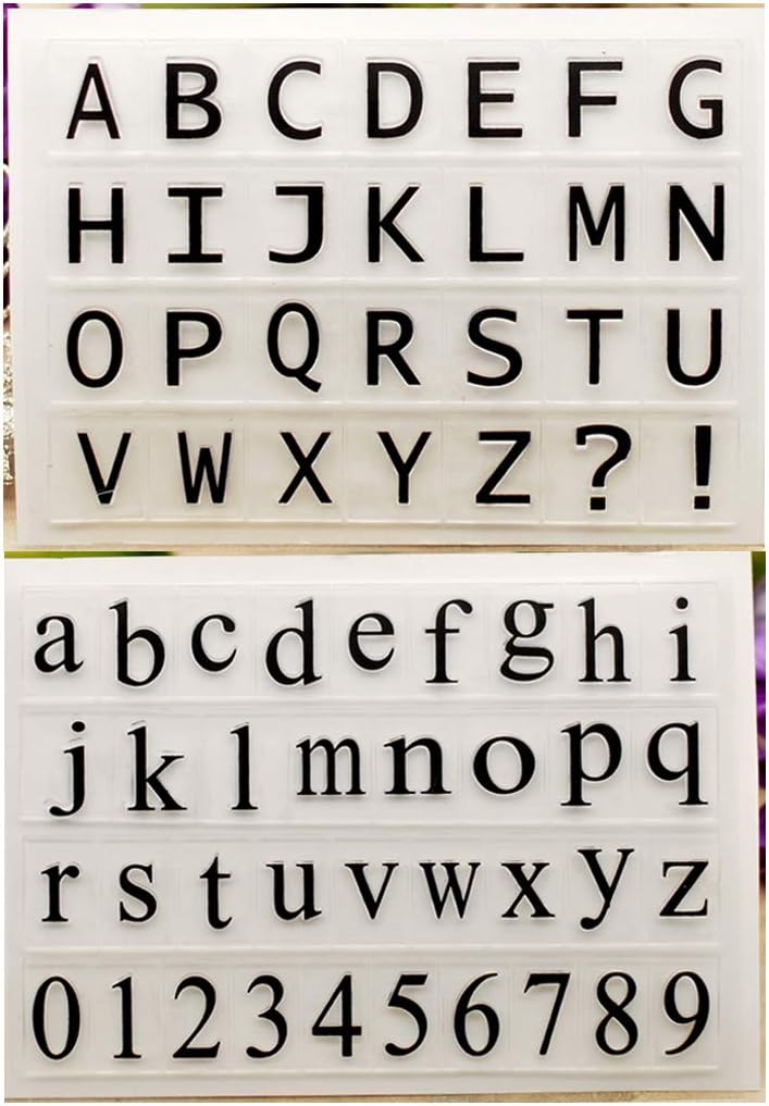 KWELLAM 2pcs/lot ABC English Alphabet Capital Lower Case Numbers Clear Stamps for Card Making Decoration and DIY Scrapbooking