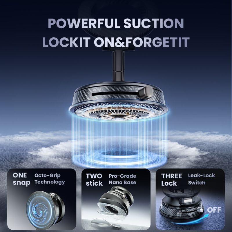 Miniatura 7 de Magnetic Phone Mount  Folding Mobile Bracket,360-Degree Rotate Foldable Phone Magnet Mount,for Live Streaming SUV Trailer Tractor Vehicle