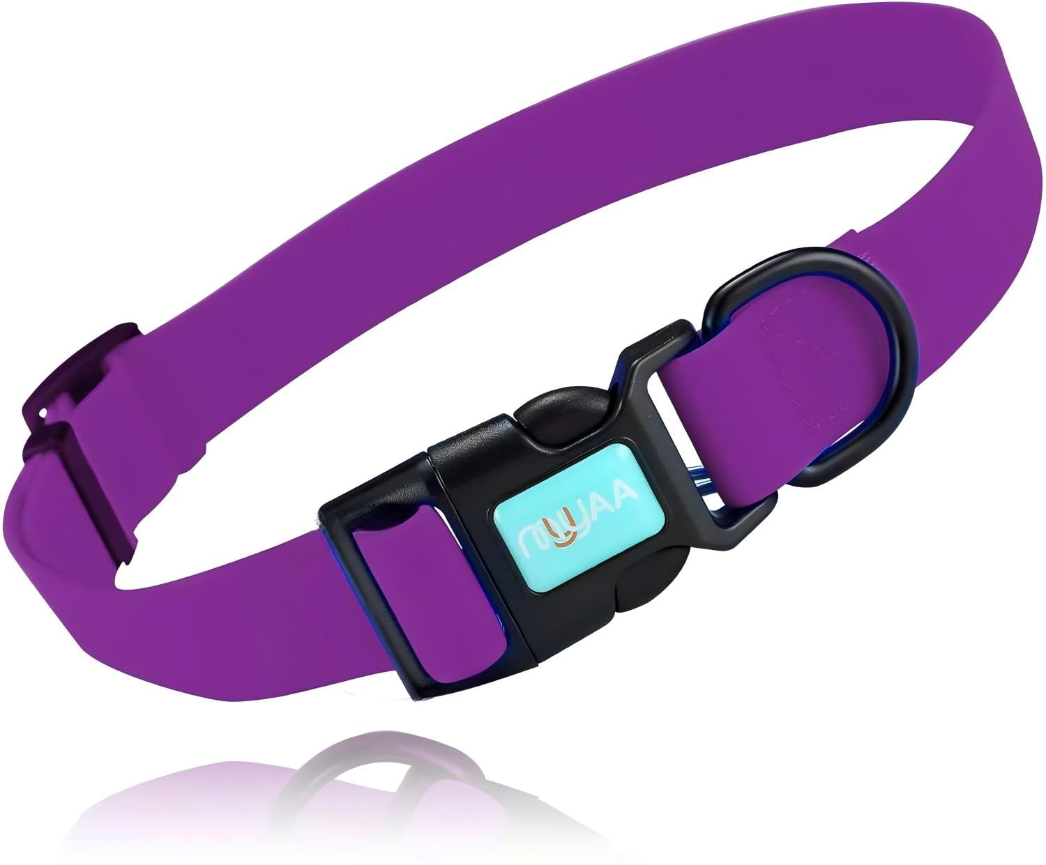 Waterproof Dog Collars,Easy Clean Collar,Adjustable Dog Collars for Small,Medium, Large Dogs (Purple, M)