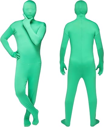 Green Screen Bodysuit Chromakey Body Suit Cosplay Body Suit Unisex Spandex Stretch for Photo Film Video Invisible Effect