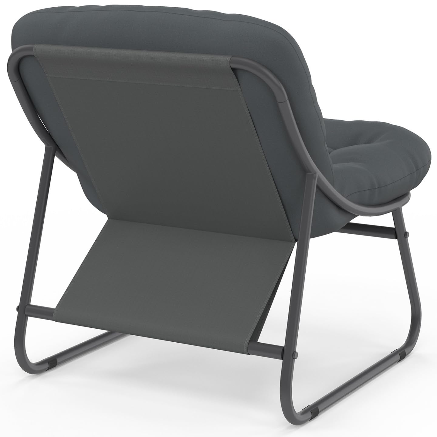 IDMarket - Muebles de jardín Arona bajo 4 plazas en metal gris antracita y cojines grises con sofá, sillón y mesa