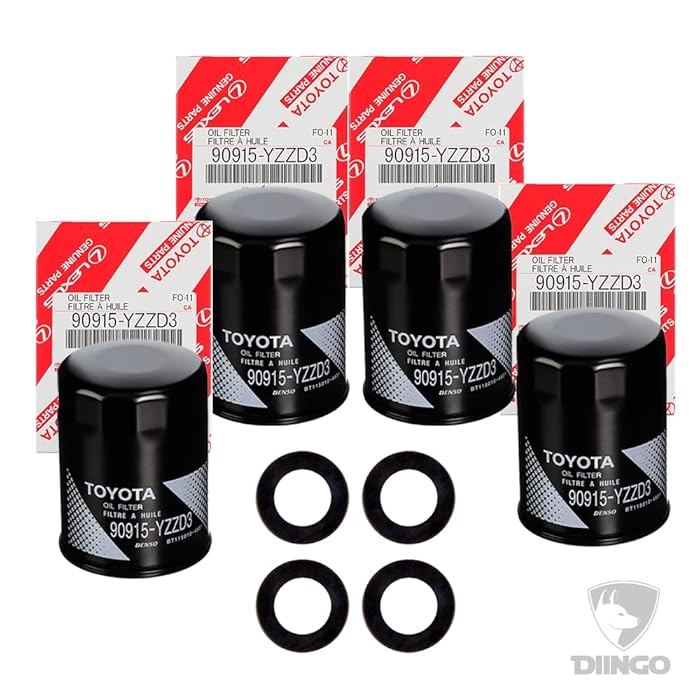 Buy GENUINE OEM TOYOTA Oil Filter 90915YZZD3 (4PK) with DIINGO Plug