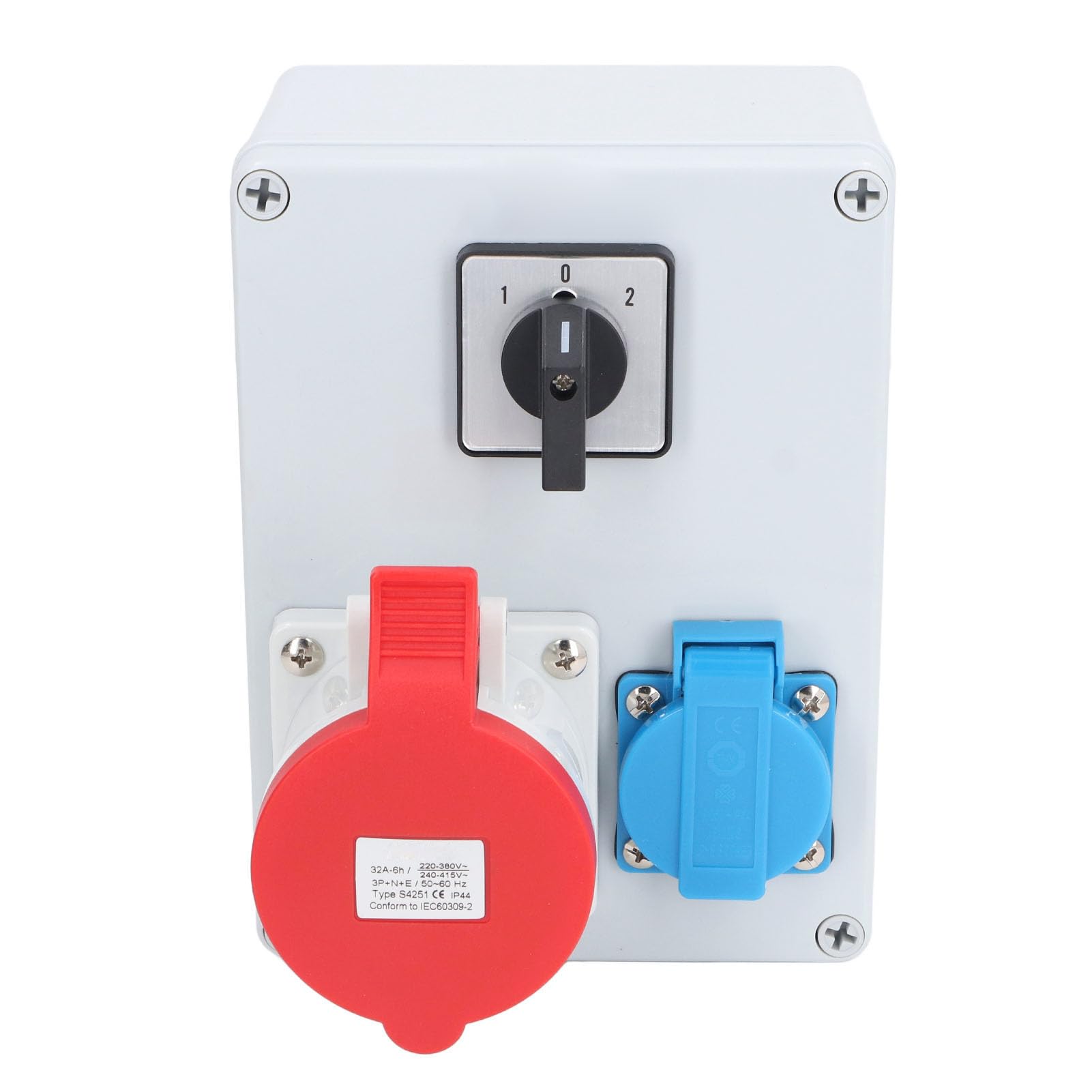 Caja de Alimentación de Enchufe de Pared CEE A Prueba de Agua IP44 con Amplia Aplicación, Carcasa de ABS Resistente, Interruptor Principal de Enchufe de la UE de CA 250 V 16 A para Uso