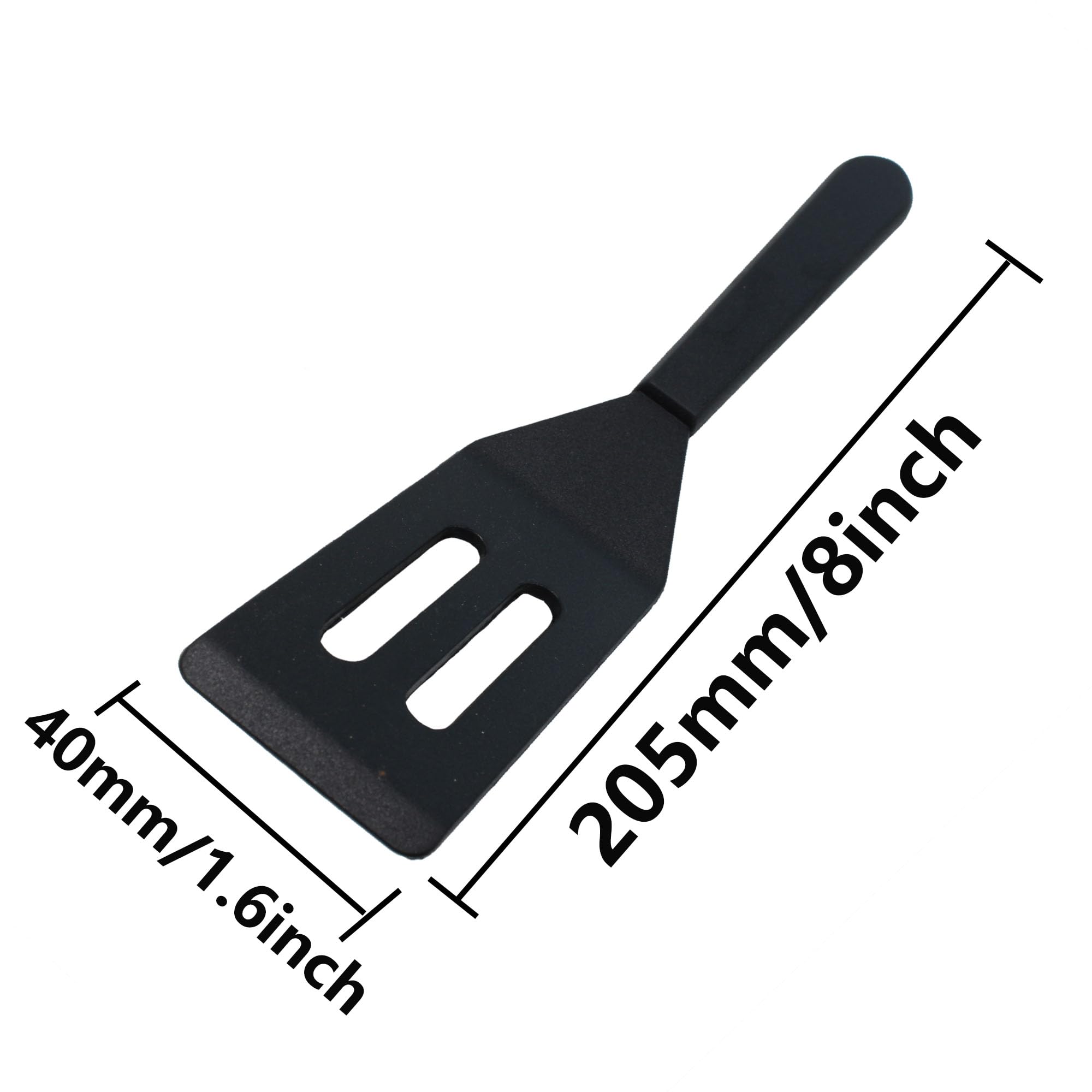 Septe Mini espátula de silicona, espátula para brownie, espátulas pequeñas para uso en cocina, paquete de 2 (negro)