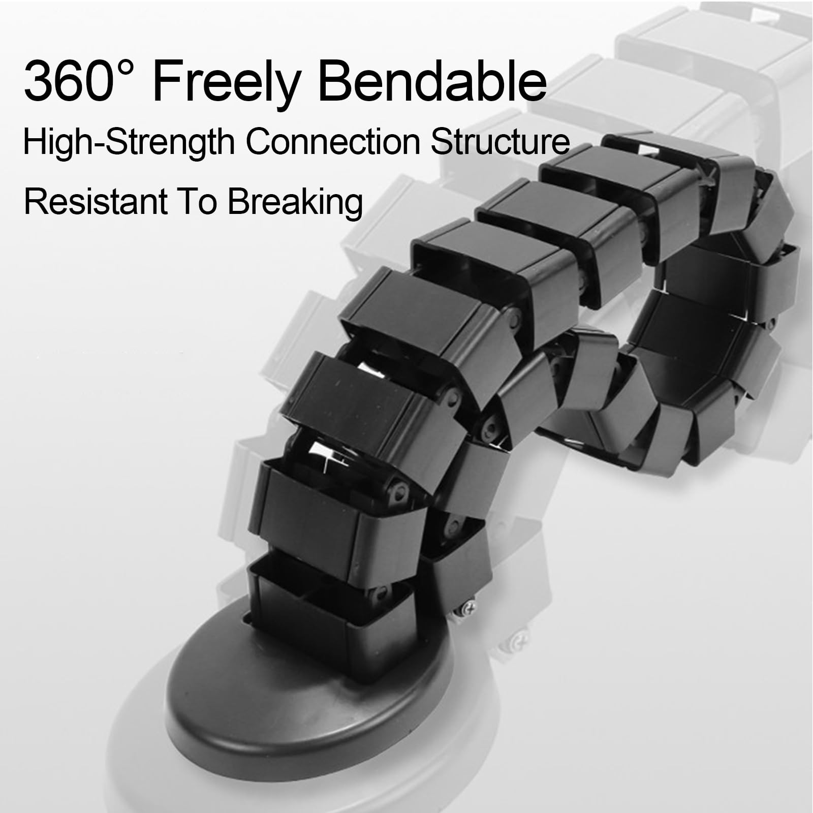 Gestión de Cables Flexible 76cm, Organizador Cables Modular 360°, Canaleta Bajo Escritorio para Oficina y Gaming Desk(Gray)