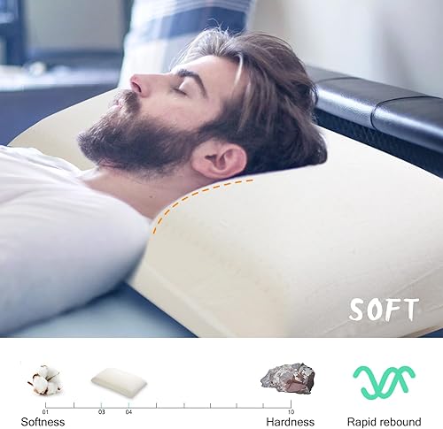 Miniatura 4 de Almohada Talalay 100% de látex natural, almohada de apoyo medio que ayuda a aliviar la presión, el mejor regalo con funda de algodón extraíble para