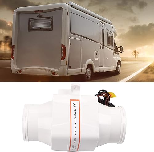 Miniatura 3 de Marine Bilge Air Blower, 3inch 130 CFM 3800 LPM 12V 24V, White ABS Plastic Construction with Mounting Brackets for Galley, Bilge and Head (24V)