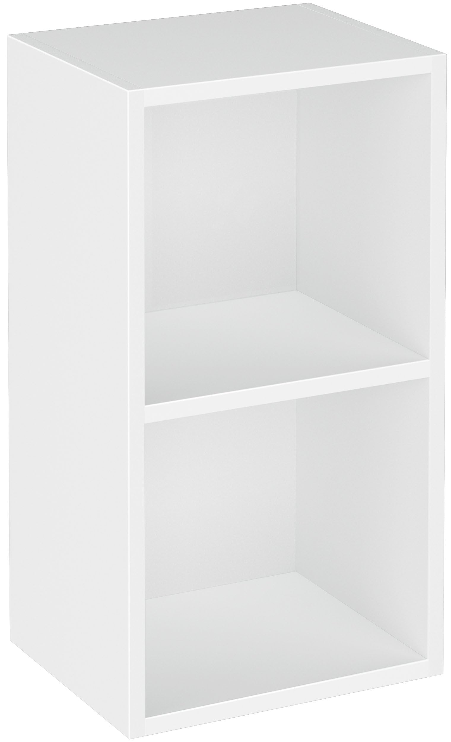 Blisswood Wooden Book Shelf Unit 2-tier Tall Freestanding Bookcase with Storage Shelves Cube Unit for Living Room, Bedroom, Office Bookshelf with CD Storage & Display Cabinet (White) โ image 1